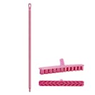15.7" Pink Polypropylene Vikan® UST Deck Scrub Brush with Stiff Bristles & 59.1" Pink Ultra Hygienic Handle