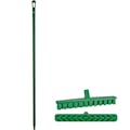 15.7" Green Polypropylene Vikan® UST Deck Scrub Brush with Stiff Bristles & 59.1" Green Ultra Hygienic Handle