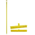 15.7" Yellow Polypropylene Vikan® UST Deck Scrub Brush with Stiff Bristles & 59.1" Yellow Ultra Hygienic Handle