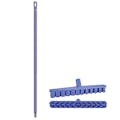15.7" Purple Polypropylene Vikan® UST Deck Scrub Brush with Stiff Bristles & 59.1" Purple Ultra Hygienic Handle