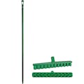 15.7" Green Polypropylene Vikan® UST Deck Scrub Brush with Stiff Bristles & 66.9" Green Ultra Hygienic Handle
