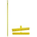15.7" Yellow Polypropylene Vikan® UST Deck Scrub Brush with Stiff Bristles & 66.9" Yellow Ultra Hygienic Handle