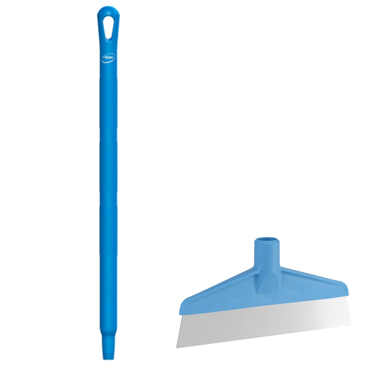 Blue Polypropylene Vikan® Table & Floor Scraper with Stainless Steel Blade & 25.6" Blue Ultra Hygienic Handle