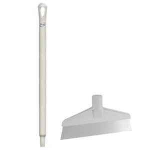 White Polypropylene Vikan® Table & Floor Scraper with Stainless Steel Blade & 25.6" White Ultra Hygienic Handle