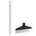 Black Polypropylene Vikan® Table & Floor Scraper with Stainless Steel Blade & 25.6" White Ultra Hygienic Handle