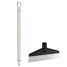 Black Polypropylene Vikan® Table & Floor Scraper with Stainless Steel Blade & 25.6" White Ultra Hygienic Handle
