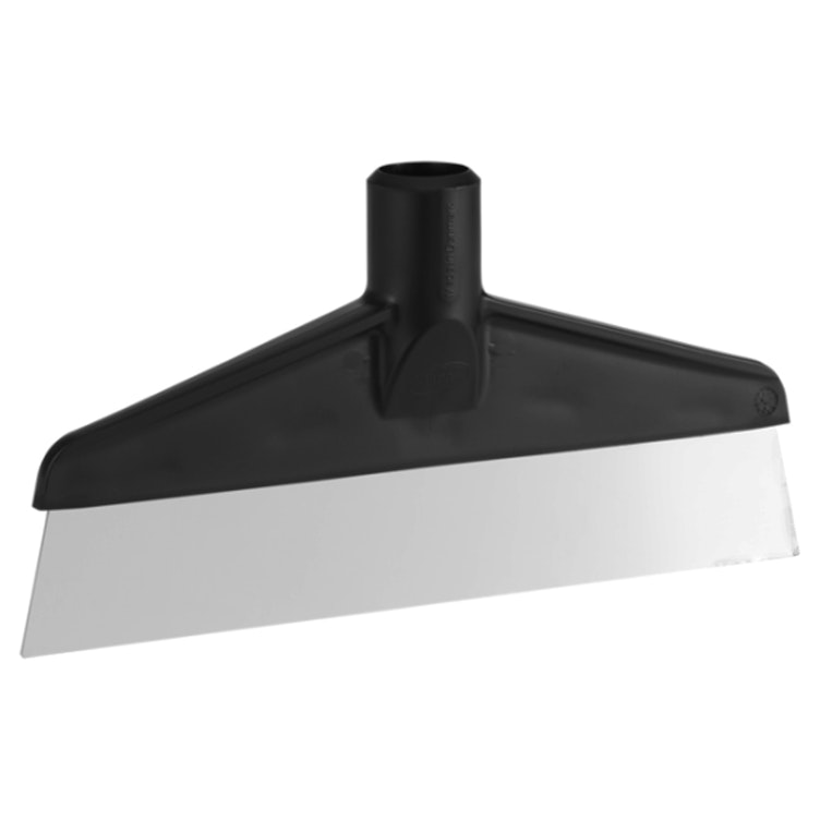 Black Polypropylene Vikan® Table & Floor Scraper with Stainless Steel Blade & 25.6" White Ultra Hygienic Handle