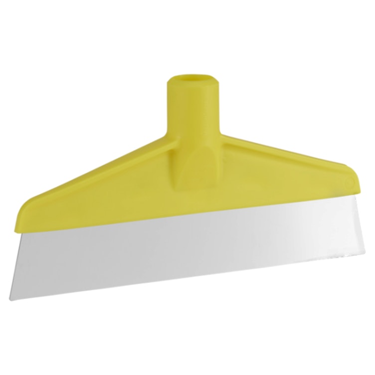 Yellow Polypropylene Vikan® Table & Floor Scraper with Stainless Steel Blade & 25.6" Yellow Ultra Hygienic Handle