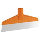 Orange Polypropylene Vikan® Table & Floor Scraper with Stainless Steel Blade & 25.6" White Ultra Hygienic Handle