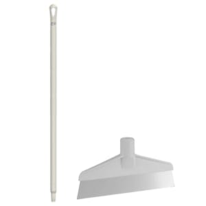 White Polypropylene Vikan® Table & Floor Scraper with Stainless Steel Blade & 39.4" White Ultra Hygienic Handle