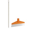 Orange Polypropylene Vikan® Table & Floor Scraper with Stainless Steel Blade & 39.4" White Ultra Hygienic Handle