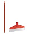 Red Polypropylene Vikan® Table & Floor Scraper with Stainless Steel Blade & 51.2" Red Ultra Hygienic Handle