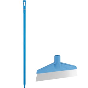Blue Polypropylene Vikan® Table & Floor Scraper with Stainless Steel Blade & 51.2" Blue Ultra Hygienic Handle