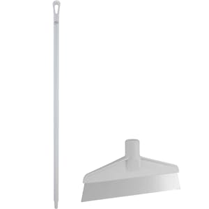 White Polypropylene Vikan® Table & Floor Scraper with Stainless Steel Blade & 51.2" White Ultra Hygienic Handle