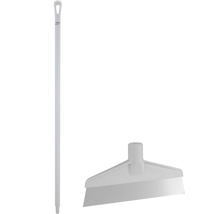 White Polypropylene Vikan® Table & Floor Scraper with Stainless Steel Blade & 51.2" White Ultra Hygienic Handle