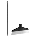Black Polypropylene Vikan® Table & Floor Scraper with Stainless Steel Blade & 51.2" Black Ultra Hygienic Handle