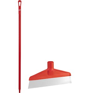 Red Polypropylene Vikan® Table & Floor Scraper with Stainless Steel Blade & 59.1" Red Ultra Hygienic Handle