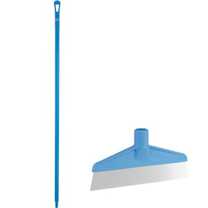 Blue Polypropylene Vikan® Table & Floor Scraper with Stainless Steel Blade & 59.1" Blue Ultra Hygienic Handle