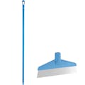 Blue Polypropylene Vikan® Table & Floor Scraper with Stainless Steel Blade & 59.1" Blue Ultra Hygienic Handle