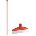 Red Polypropylene Vikan® Table & Floor Scraper with Stainless Steel Blade & 66.9" Red Ultra Hygienic Handle