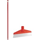 Red Polypropylene Vikan® Table & Floor Scraper with Stainless Steel Blade & 66.9" Red Ultra Hygienic Handle