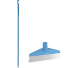Blue Polypropylene Vikan® Table & Floor Scraper with Stainless Steel Blade & 66.9" Blue Ultra Hygienic Handle