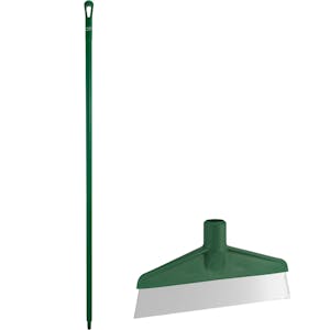 Green Polypropylene Vikan® Table & Floor Scraper with Stainless Steel Blade & 66.9" Green Ultra Hygienic Handle
