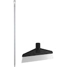Black Polypropylene Vikan® Table & Floor Scraper with Stainless Steel Blade & 66.9" White Ultra Hygienic Handle