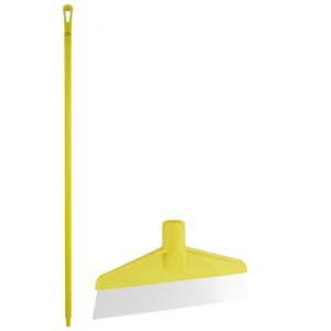 Yellow Polypropylene Vikan® Table & Floor Scraper with Stainless Steel Blade & 66.9" Yellow Ultra Hygienic Handle