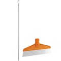 Orange Polypropylene Vikan® Table & Floor Scraper with Stainless Steel Blade & 66.9" White Ultra Hygienic Handle