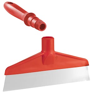 Red Polypropylene Vikan® Table & Floor Scraper with Stainless Steel Blade & 6.3" Red Mini Handle
