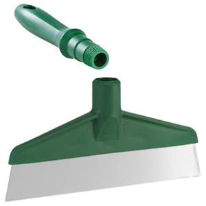 Green Polypropylene Vikan® Table & Floor Scraper with Stainless Steel Blade & 6.3" Green Mini Handle