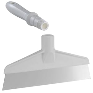 White Polypropylene Vikan® Table & Floor Scraper with Stainless Steel Blade & 6.3" White Mini Handle