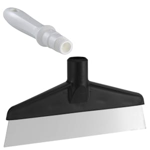 Black Polypropylene Vikan® Table & Floor Scraper with Stainless Steel Blade & 6.3" White Mini Handle