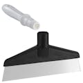 Black Polypropylene Vikan® Table & Floor Scraper with Stainless Steel Blade & 6.3" White Mini Handle