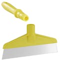 Yellow Polypropylene Vikan® Table & Floor Scraper with Stainless Steel Blade & 6.3" Yellow Mini Handle