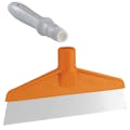 Orange Polypropylene Vikan® Table & Floor Scraper with Stainless Steel Blade & 6.3" White Mini Handle