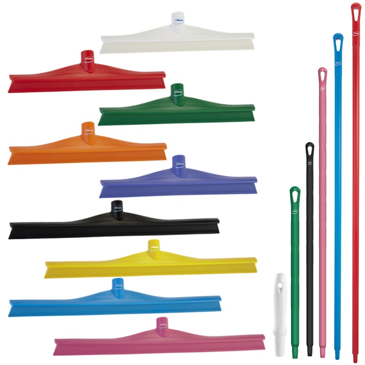 Vikan® Color-Coded Ultra Hygiene Squeegees with Single Blade & Handles
