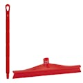 15.7" Red Polypropylene Vikan® Ultra Hygiene Squeegee with Single TPE Rubber Blade & 25.6" Red Ultra Hygienic Handle