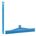 15.7" Blue Polypropylene Vikan® Ultra Hygiene Squeegee with Single TPE Rubber Blade & 25.6" Blue Ultra Hygienic Handle