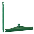 15.7" Green Polypropylene Vikan® Ultra Hygiene Squeegee with Single TPE Rubber Blade & 25.6" Green Ultra Hygienic Handle