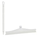 15.7" White Polypropylene Vikan® Ultra Hygiene Squeegee with Single TPE Rubber Blade & 25.6" White Ultra Hygienic Handle