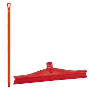 15.7" Red Polypropylene Vikan® Ultra Hygiene Squeegee with Single TPE Rubber Blade & 39.4" Red Ultra Hygienic Handle