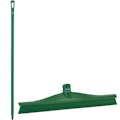 15.7" Green Polypropylene Vikan® Ultra Hygiene Squeegee with Single TPE Rubber Blade & 51.2" Green Ultra Hygienic Handle