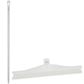 15.7" White Polypropylene Vikan® Ultra Hygiene Squeegee with Single TPE Rubber Blade & 51.2" White Ultra Hygienic Handle