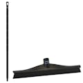 15.7" Black Polypropylene Vikan® Ultra Hygiene Squeegee with Single TPE Rubber Blade & 51.2" Black Ultra Hygienic Handle