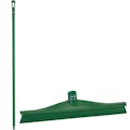 15.7" Green Polypropylene Vikan® Ultra Hygiene Squeegee with Single TPE Rubber Blade & 59.1" Green Ultra Hygienic Handle