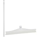 15.7" White Polypropylene Vikan® Ultra Hygiene Squeegee with Single TPE Rubber Blade & 59.1" White Ultra Hygienic Handle