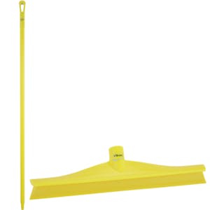 15.7" Yellow Polypropylene Vikan® Ultra Hygiene Squeegee with Single TPE Rubber Blade & 59.1" Yellow Ultra Hygienic Handle