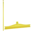 15.7" Yellow Polypropylene Vikan® Ultra Hygiene Squeegee with Single TPE Rubber Blade & 59.1" Yellow Ultra Hygienic Handle